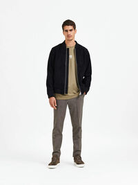 SUEDE BOMBER JACKET, Black, highres