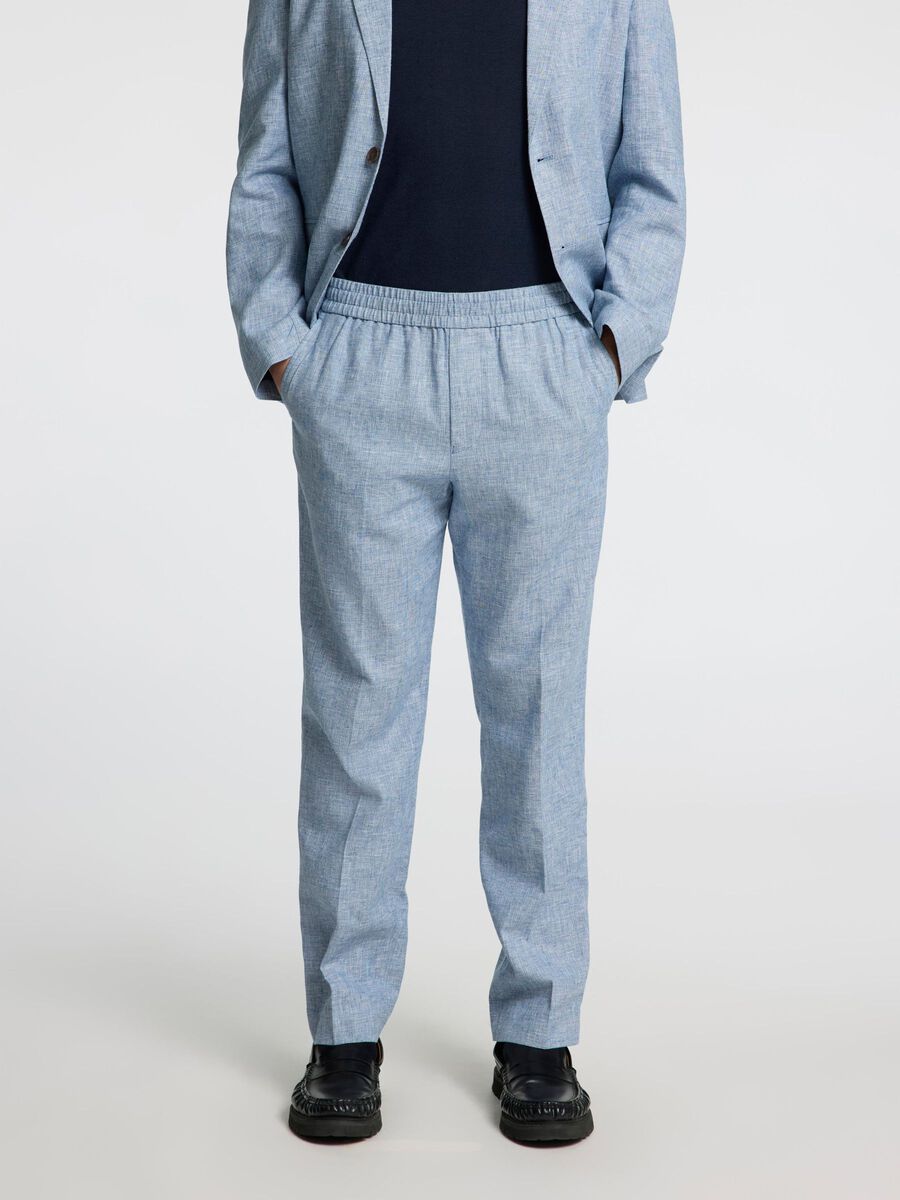 Selected LINEN BLEND SUIT TROUSERS, Light Blue, highres - 16093871_LightBlue_003.jpg