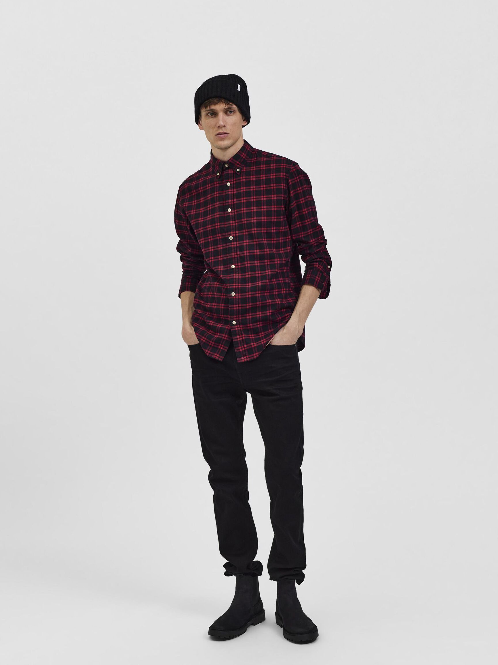 175 SLIM FIT JEANS, Black Denim, highres