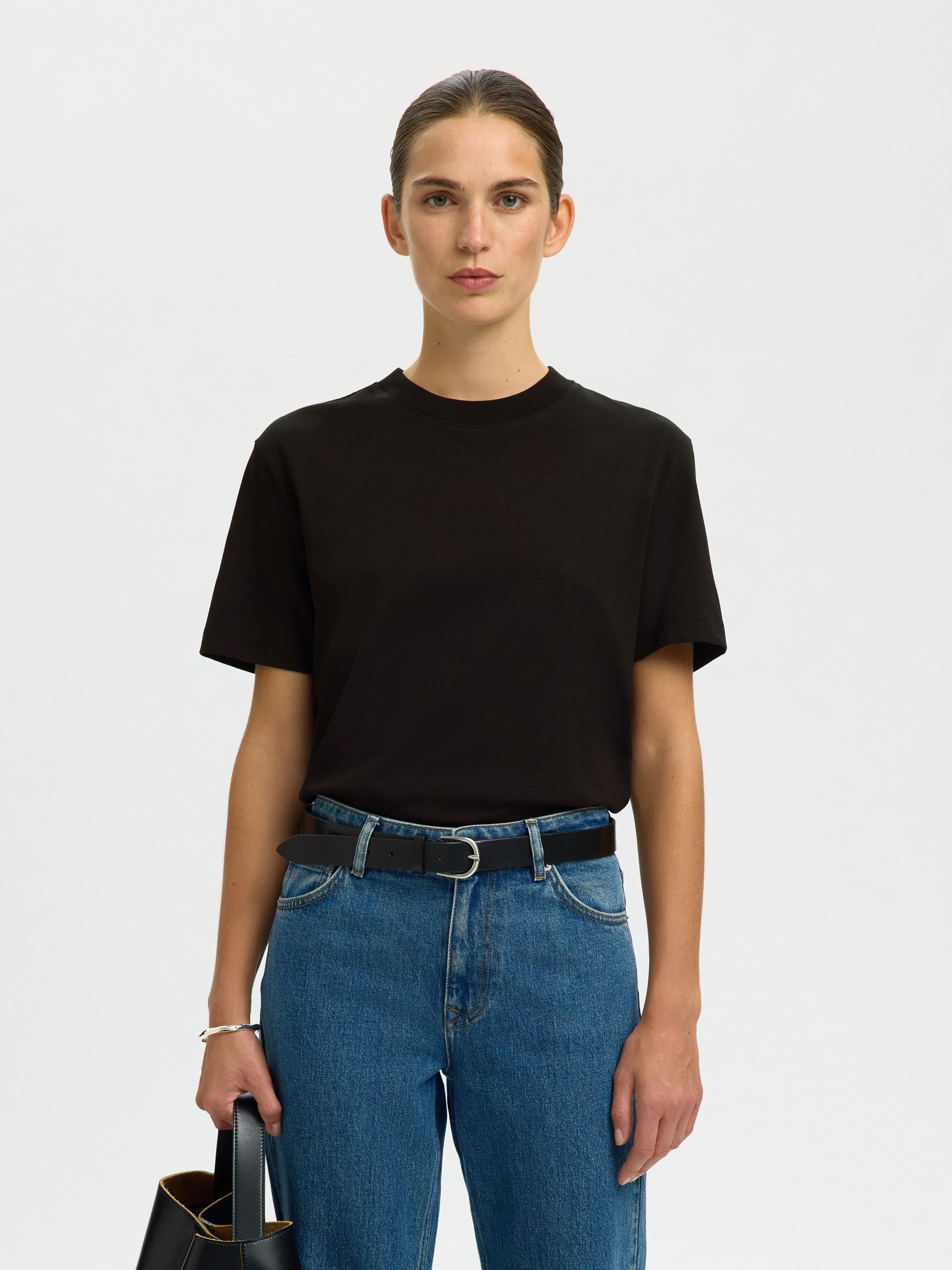 MOCK-NECK T-SHIRT, Black, highres