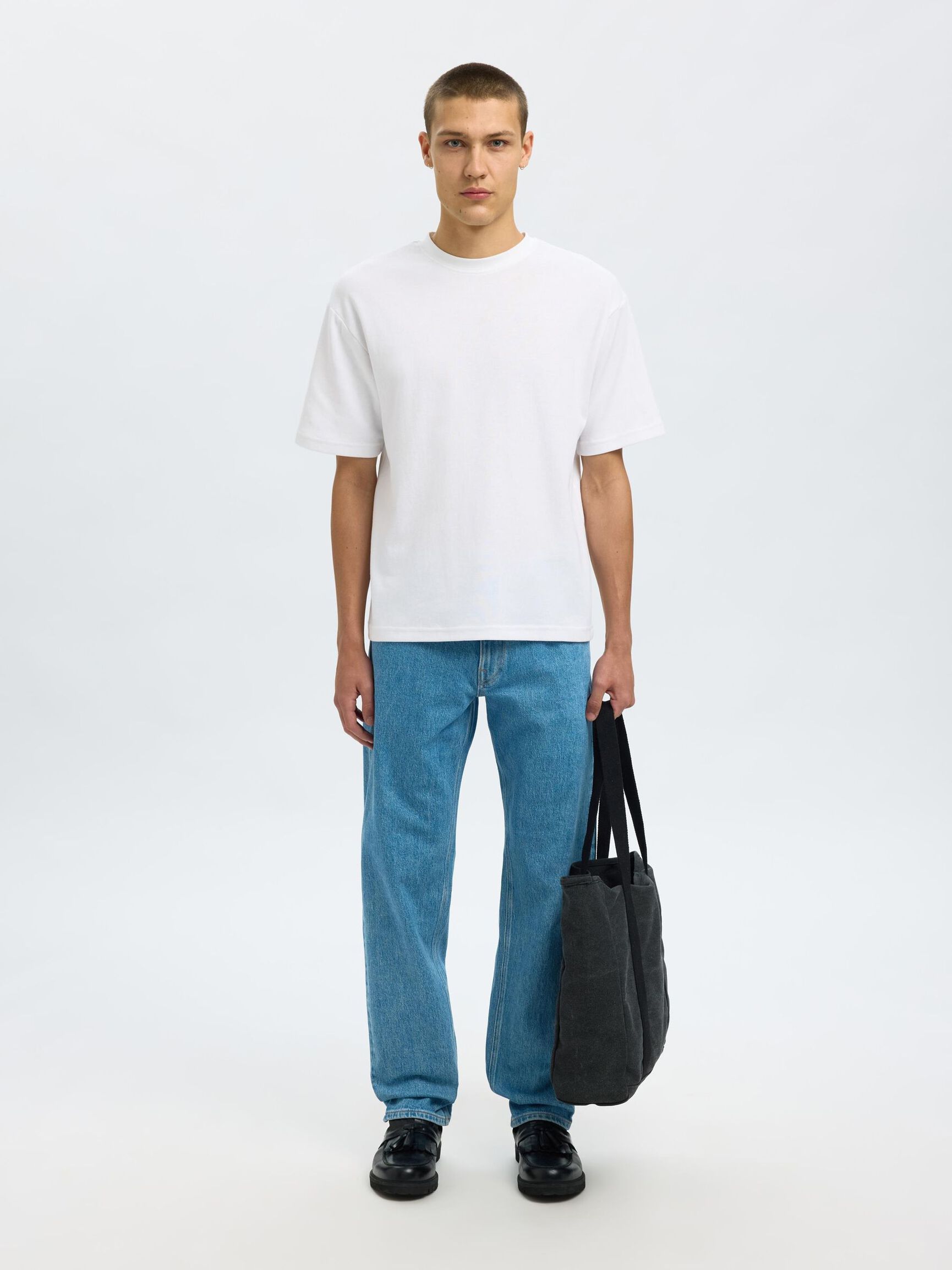 196 STRAIGHT FIT JEANS, Light Blue Denim, highres