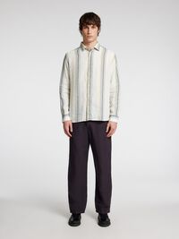 LANGE MOUWEN LINNEN BLOUSE, Egret, highres