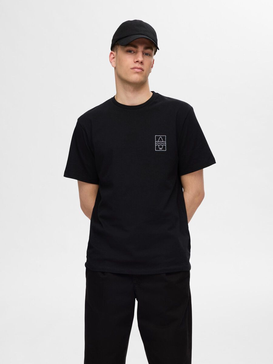 Selected BESTICKTES T-SHIRT, Black, highres - 16092116_Black_1071363_003.jpg