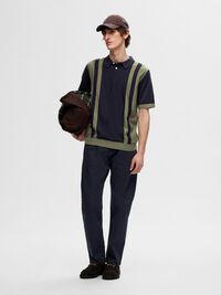 COLOR-BLOCK POLO EN MAILLE, Sky Captain, highres