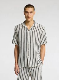 BOMULD KORTÆRMET SKJORTE, Egret, highres