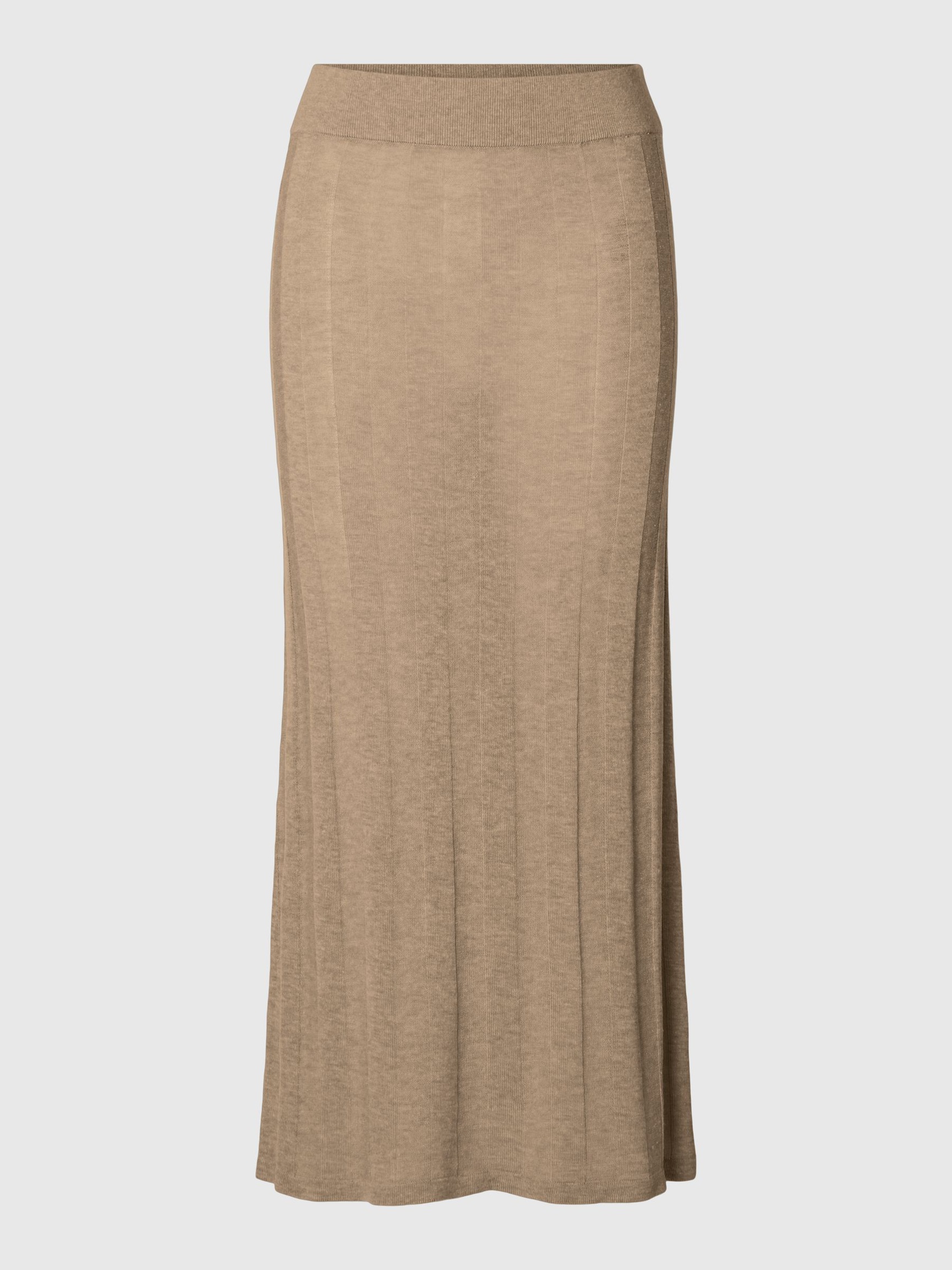 KNITTED MIDI SKIRT, Humus, highres
