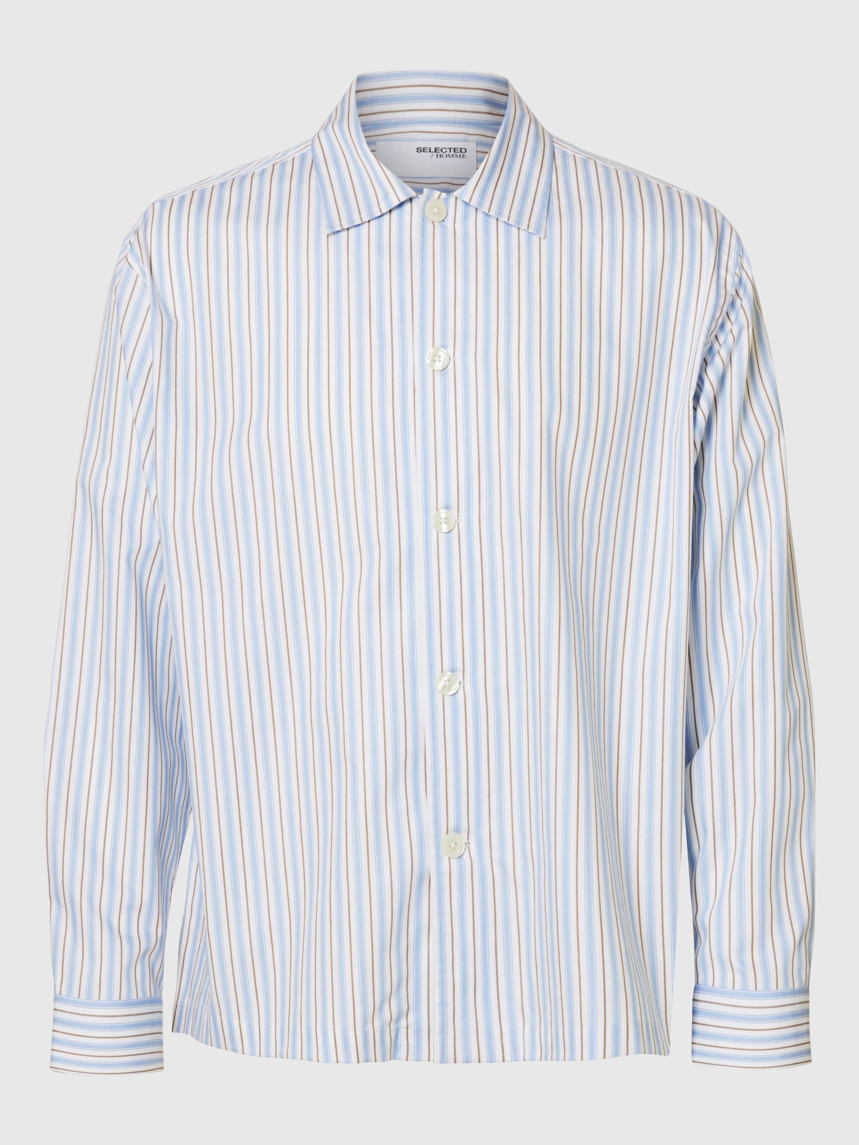 100% BOMULD OVERSHIRT, Sky Blue, highres