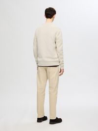 KNITTED ZIP-FRONT CARDIGAN, Oatmeal, highres