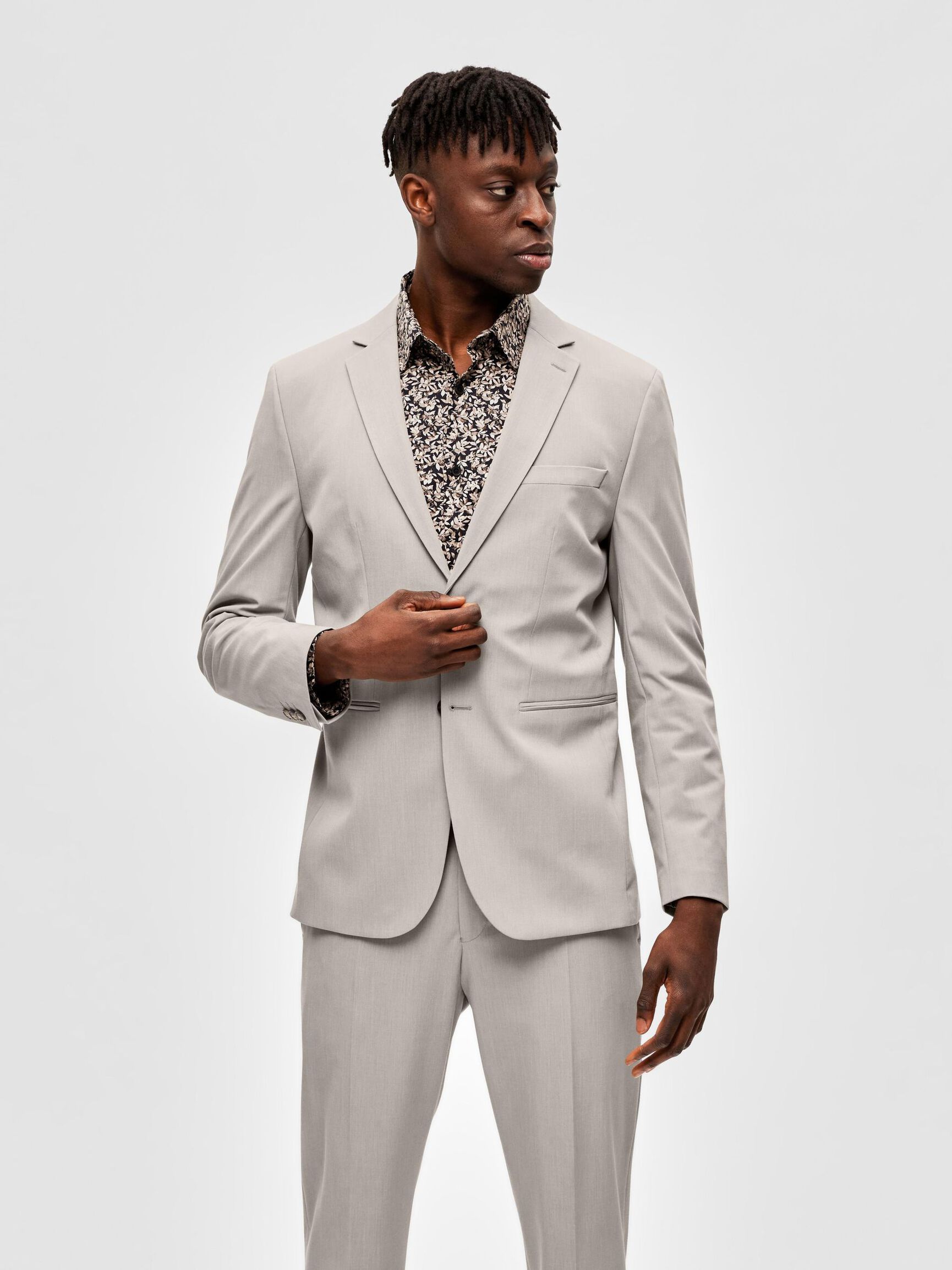 VISKOSEMIX SLIM FIT BLAZER, Plaza Taupe, highres