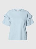 Selected KATOEN RUCHES T-SHIRT, Cashmere Blue, highres - 16079837_CashmereBlue_001.jpg