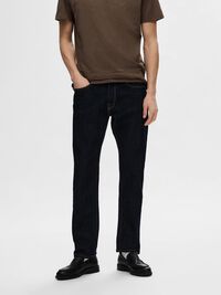 196 STRAIGHT FIT MÖRK TVÄTT JEANS, Blue Denim, highres
