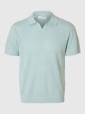 Selected CROCHET STYLE KNITTED POLO SHIRT, Winter Sky, highres - 16097572_WinterSky_001.jpg