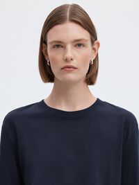 LONG-SLEEVED BOXY T-SHIRT, Dark Sapphire, highres