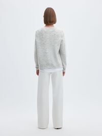 WOOL BLEND CARDIGAN, Light Grey Melange, highres