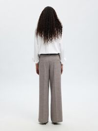 TAILORED WIDE-LEG TROUSERS, Dark Sand Melange, highres