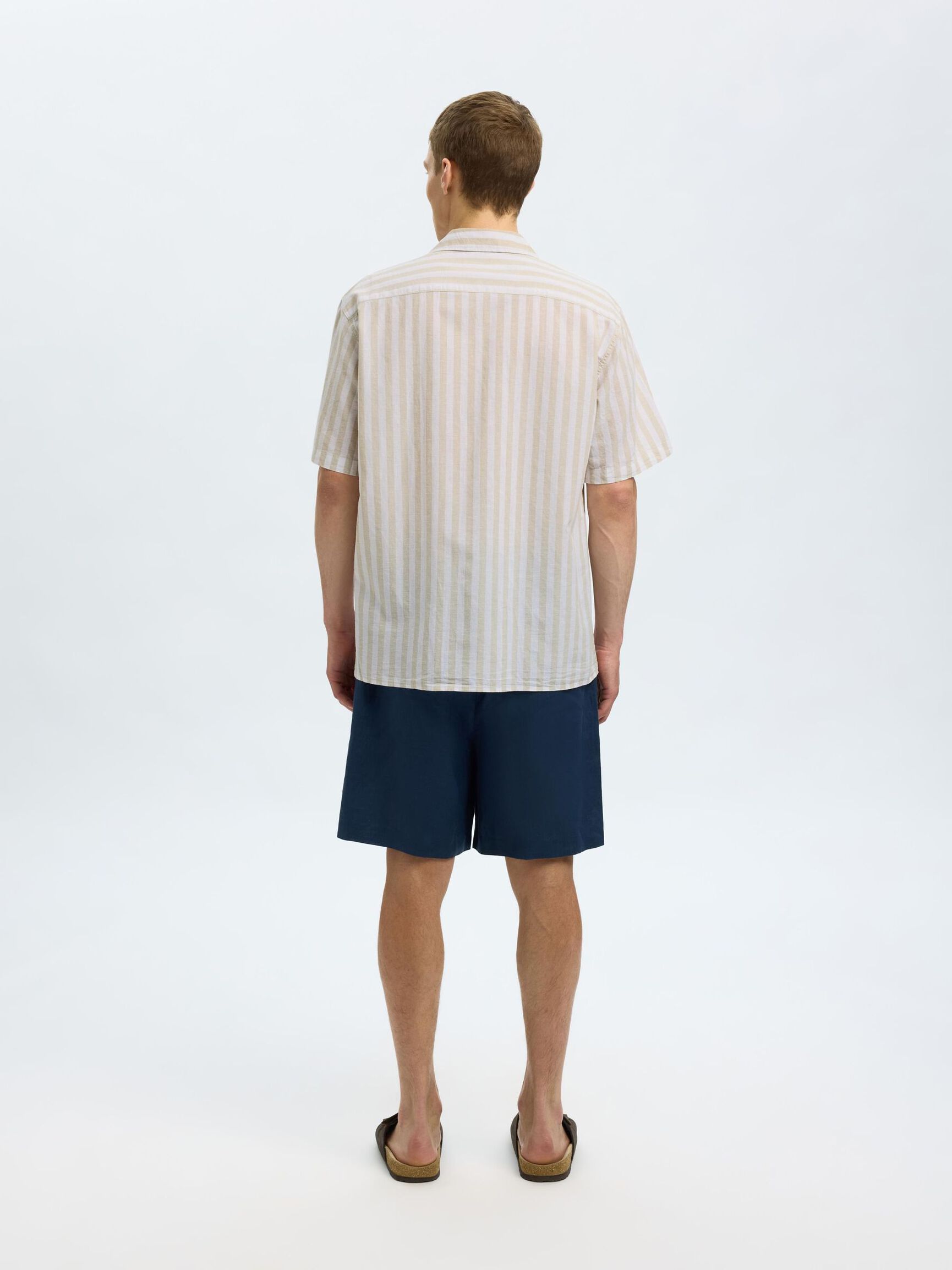 LINEN BLEND SHORT SLEEVED SHIRT, Pure Cashmere, highres