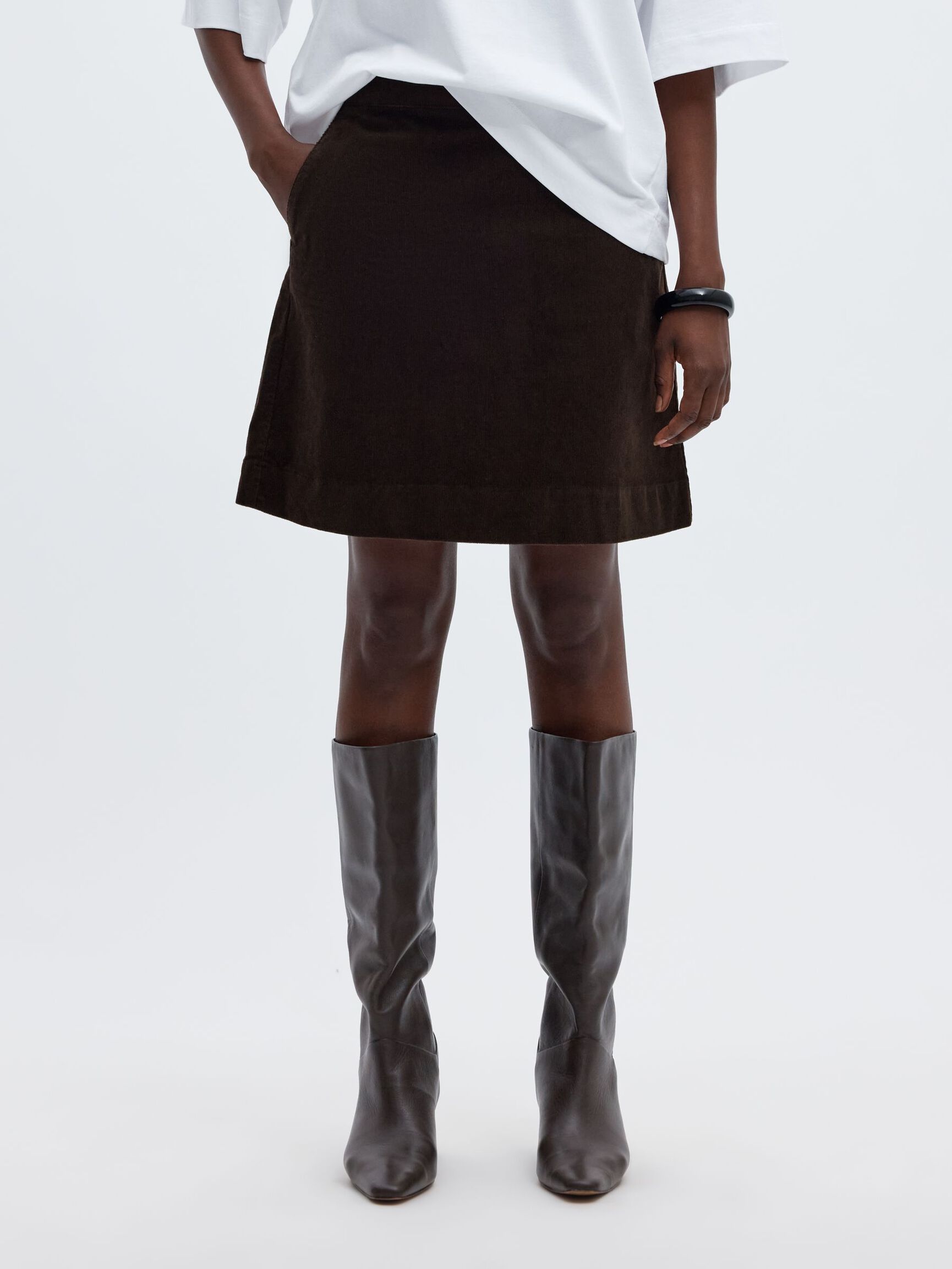 CORDUROY MINI SKIRT, Delicioso, highres