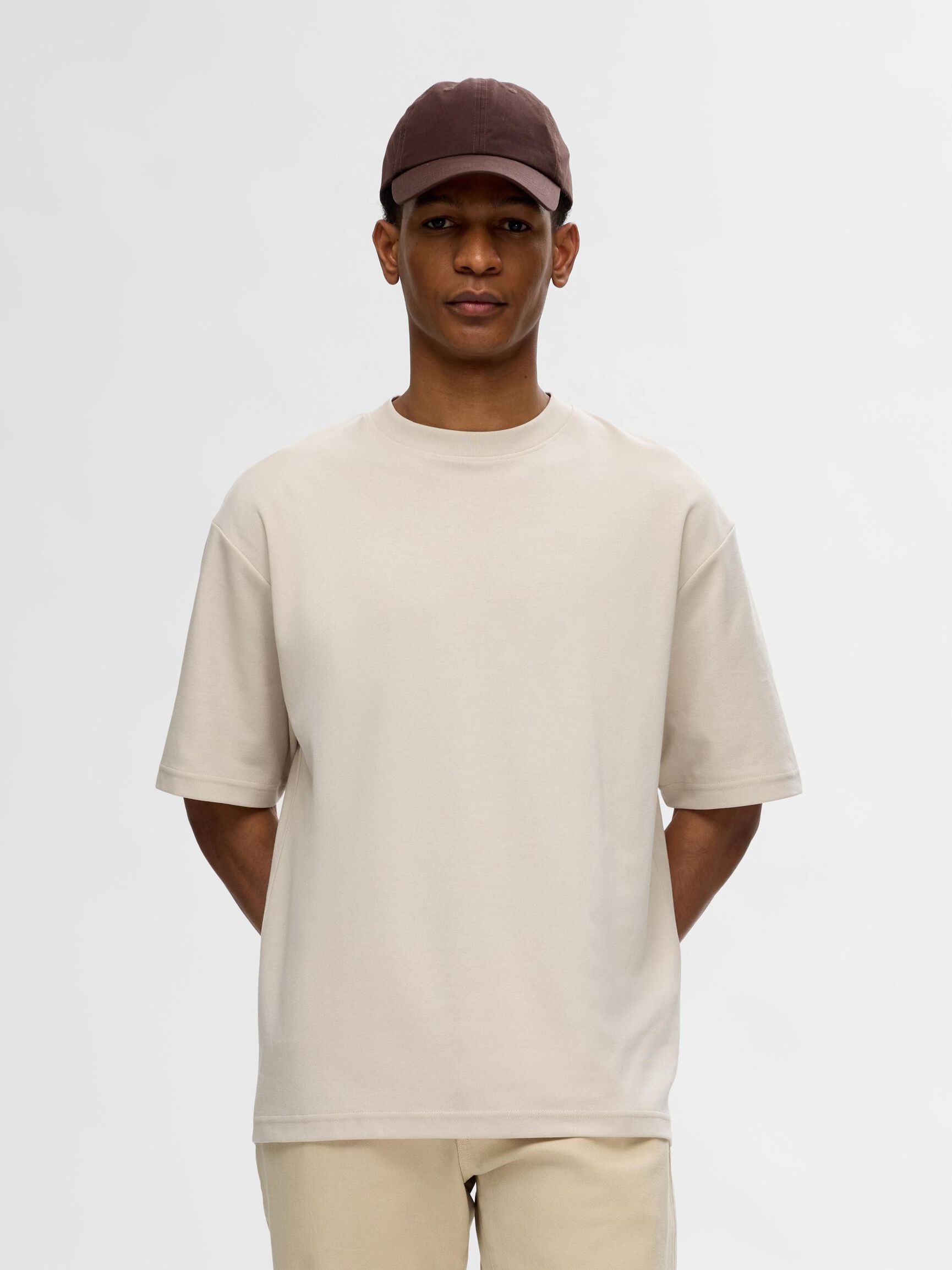 LOOSE FIT T-SHIRT, Oatmeal, highres