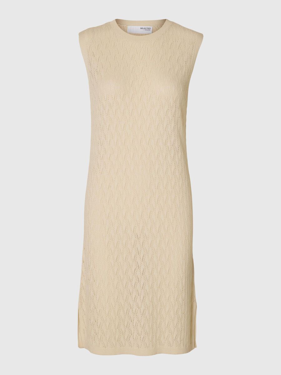Selected KNITTED  MIDI DRESS, Birch, highres - 16096824_Birch_001.jpg
