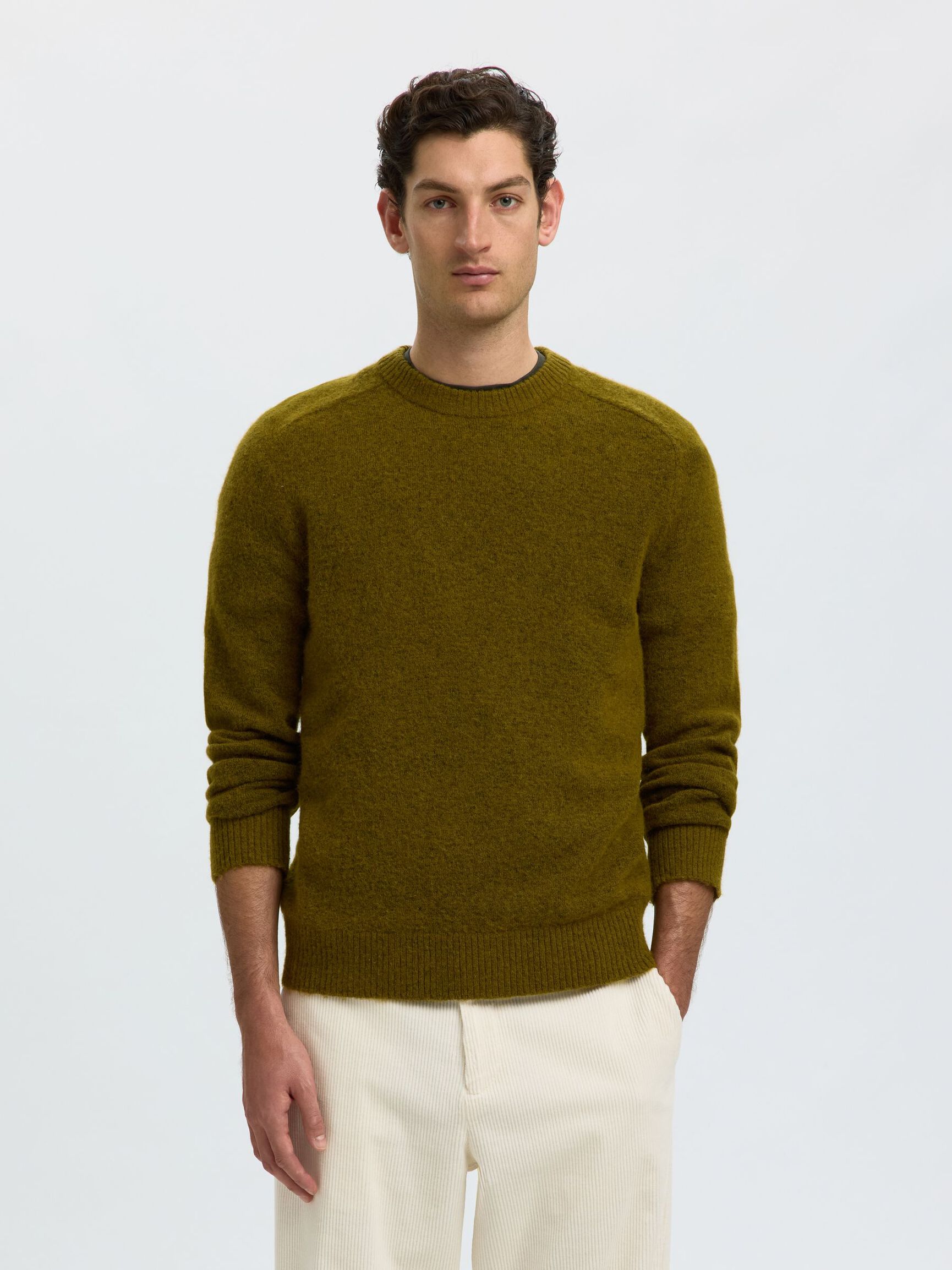 LONG-SLEEVED PULLOVER, Fir Green, highres