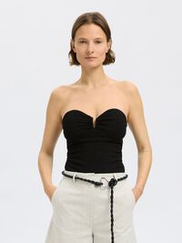 SANS MANCHES TOP CORSET, Black, highres
