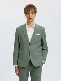 SLIM FIT SINGLE-BREASTED BLAZER, Light Green Melange, highres