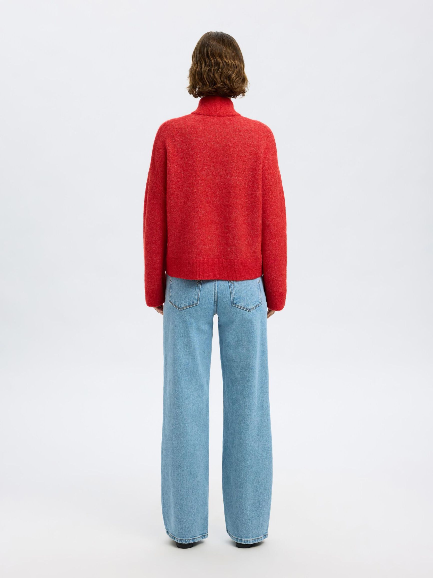 WOOL BLEND CARDIGAN, Flame Scarlet, highres