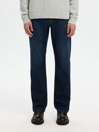 196 FLEX STRAIGHT FIT JEANS, Dark Blue Denim, highres
