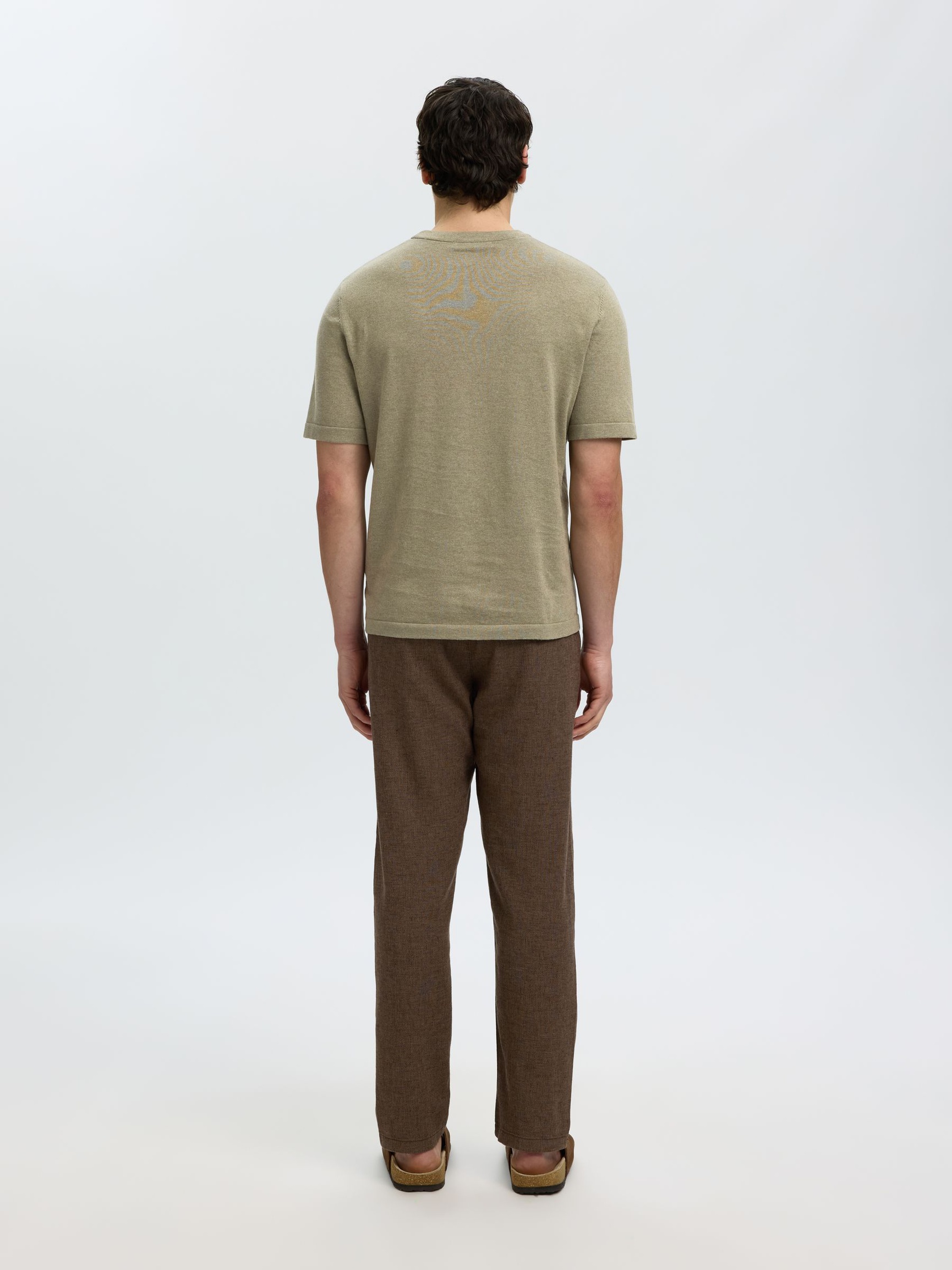 100% BOMULD STRIKKET TOP, Vetiver, highres