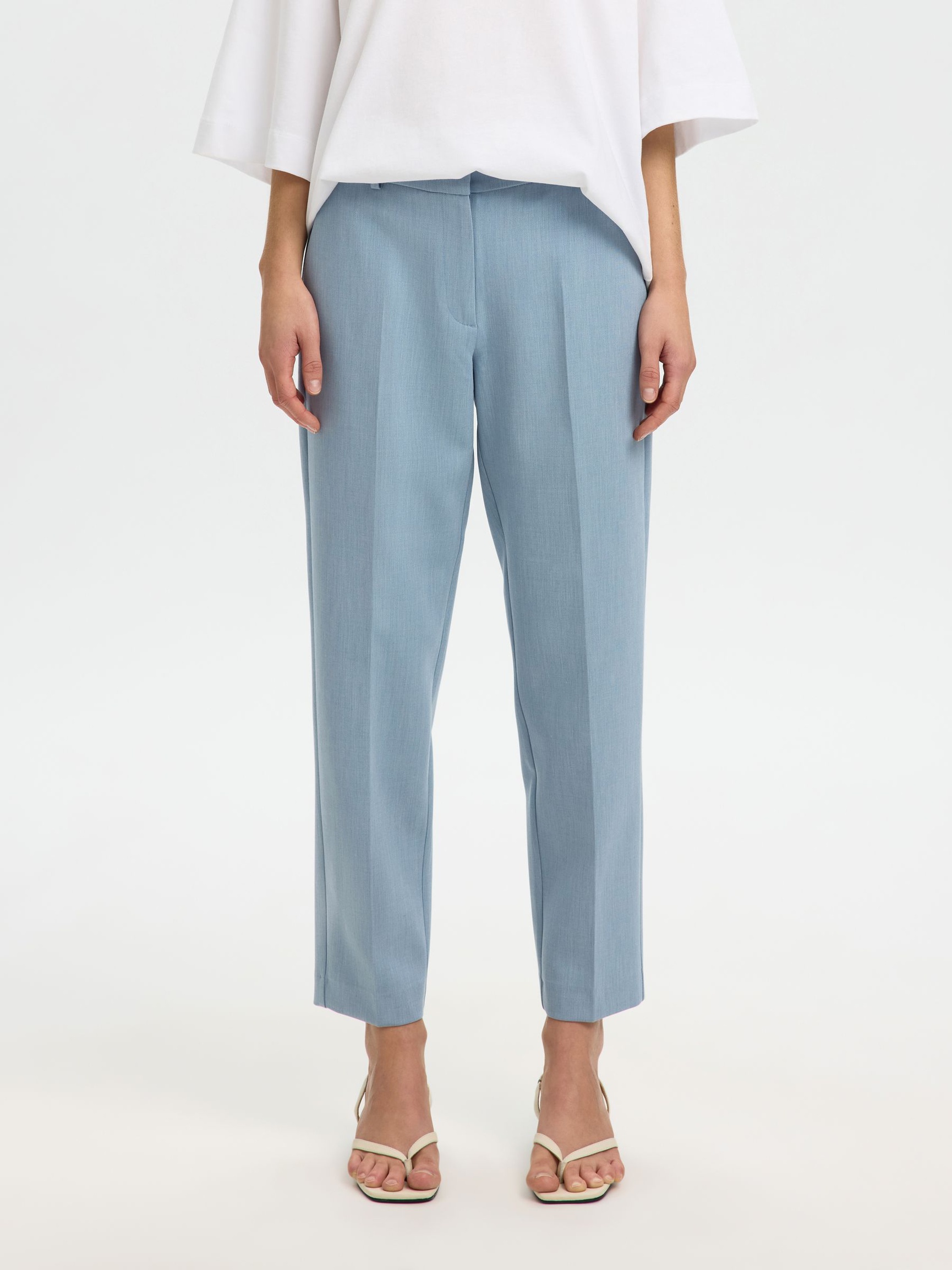 CROPPED TROUSERS, Dusty Blue, highres