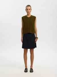 WOOL BLEND  WAISTCOAT, Fir Green, highres