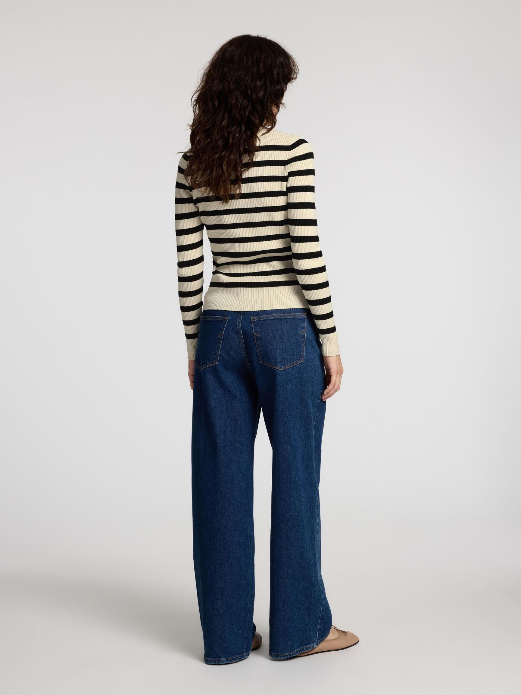 VISCOSE BLEND KNITTED TOP, Birch, highres