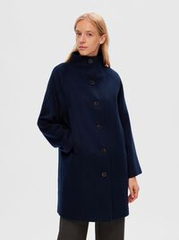WOOL BLEND COAT, Dark Sapphire, highres