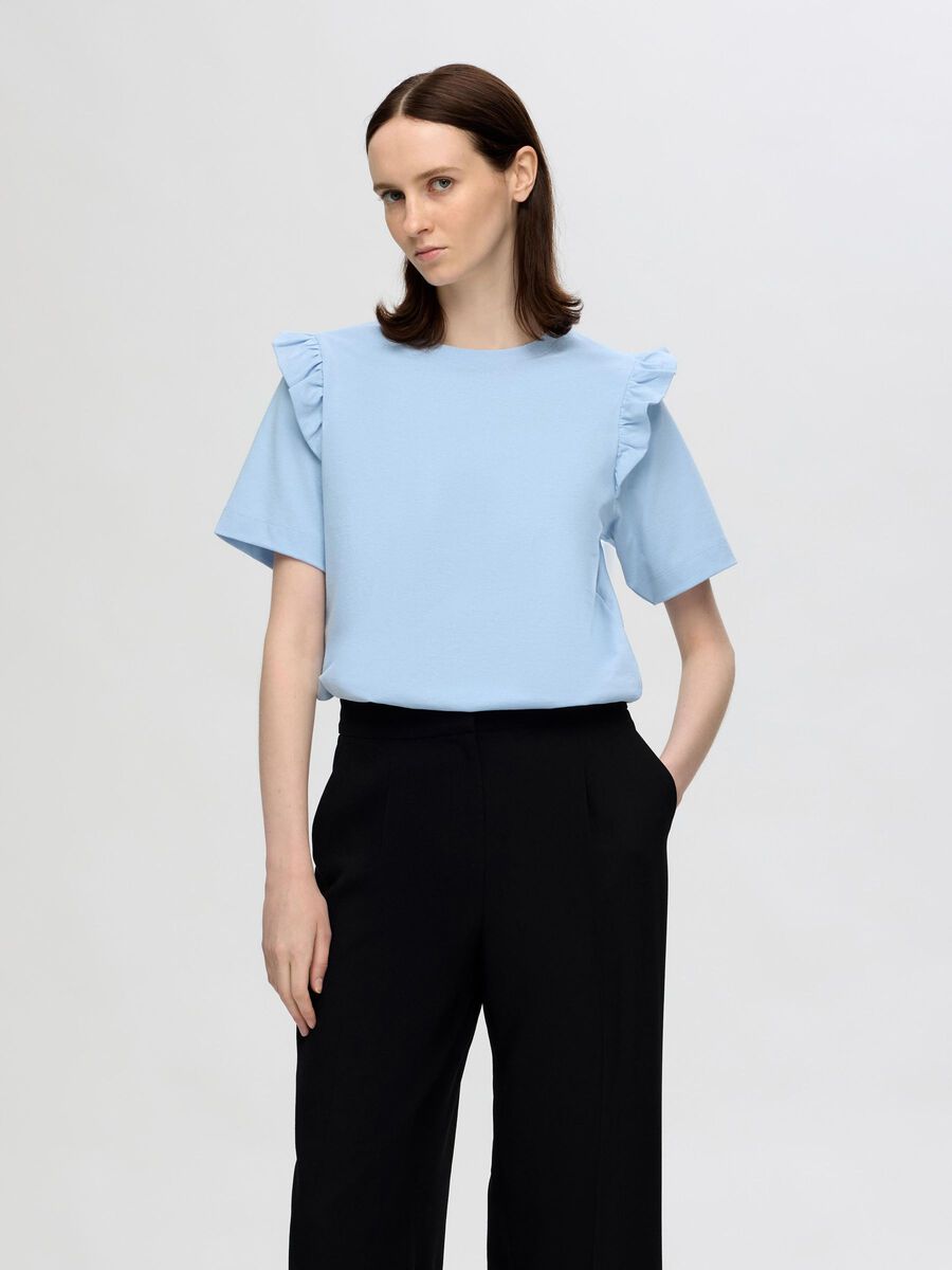 Selected GERÜSCHTES T-SHIRT, Cashmere Blue, highres - 16097108_CashmereBlue_003.jpg