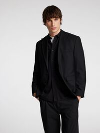 LANGE MOUWEN OVERHEMD, Black, highres