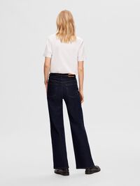 HØJTALJEDE WIDE FIT JEANS, Dark Blue Denim, highres