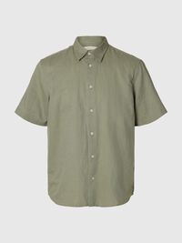 REGULAR FIT LINEN-BLEND SHIRT, Vetiver, highres
