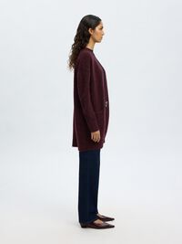 LONG KNITTED CARDIGAN, Fig, highres