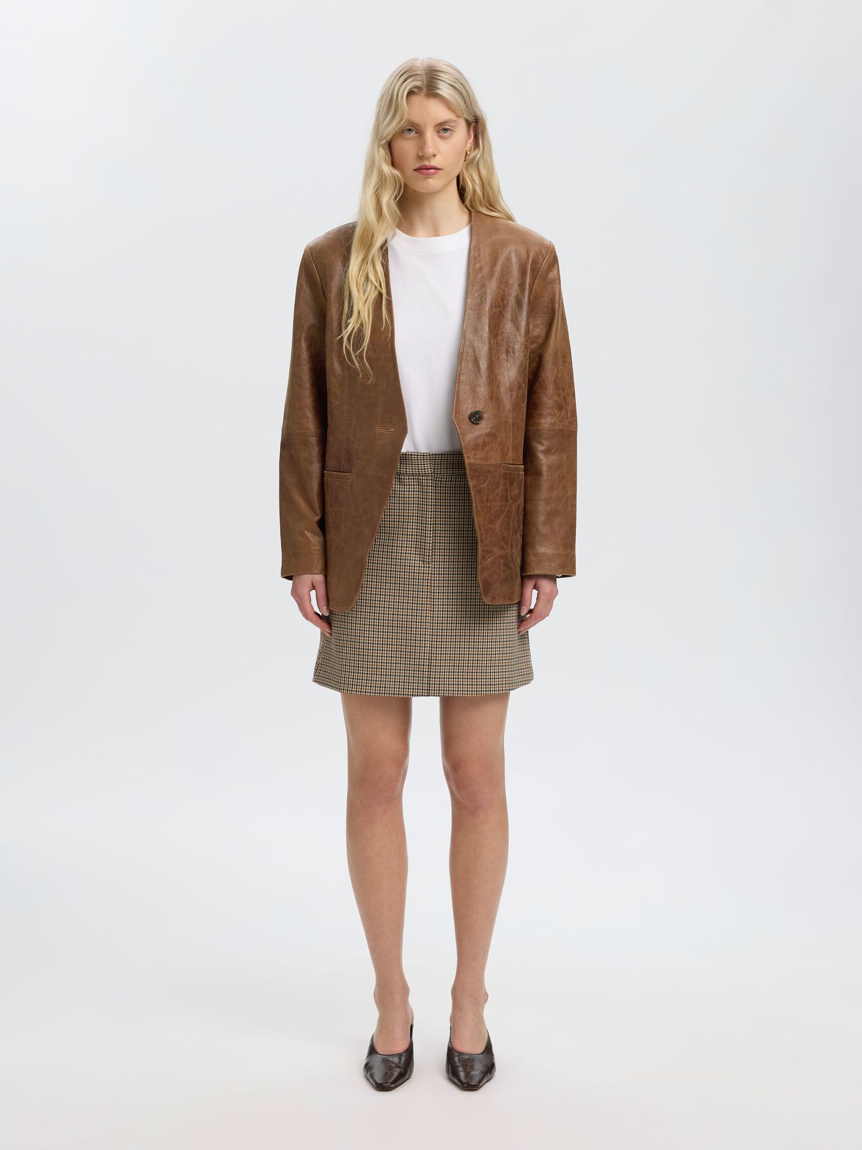 OVERSIZED LEATHER JACKET, Delicioso, highres