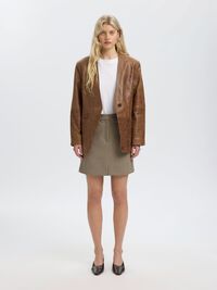 OVERSIZED LEATHER JACKET, Delicioso, highres