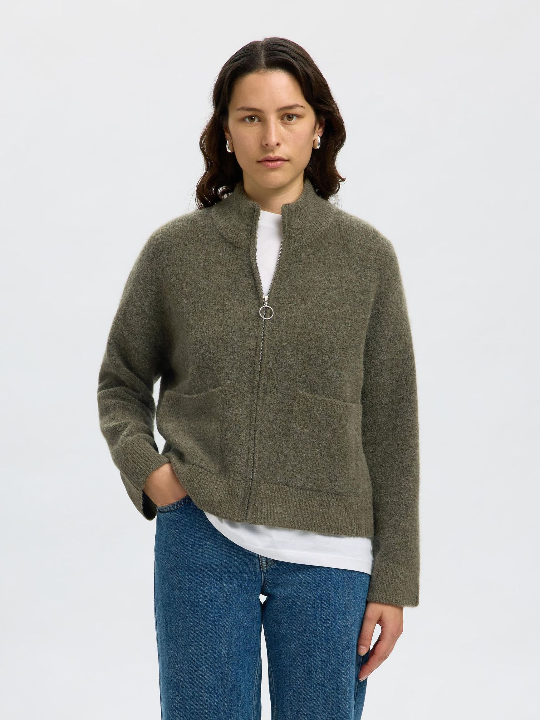 WOOL BLEND CARDIGAN, Kalamata, highres