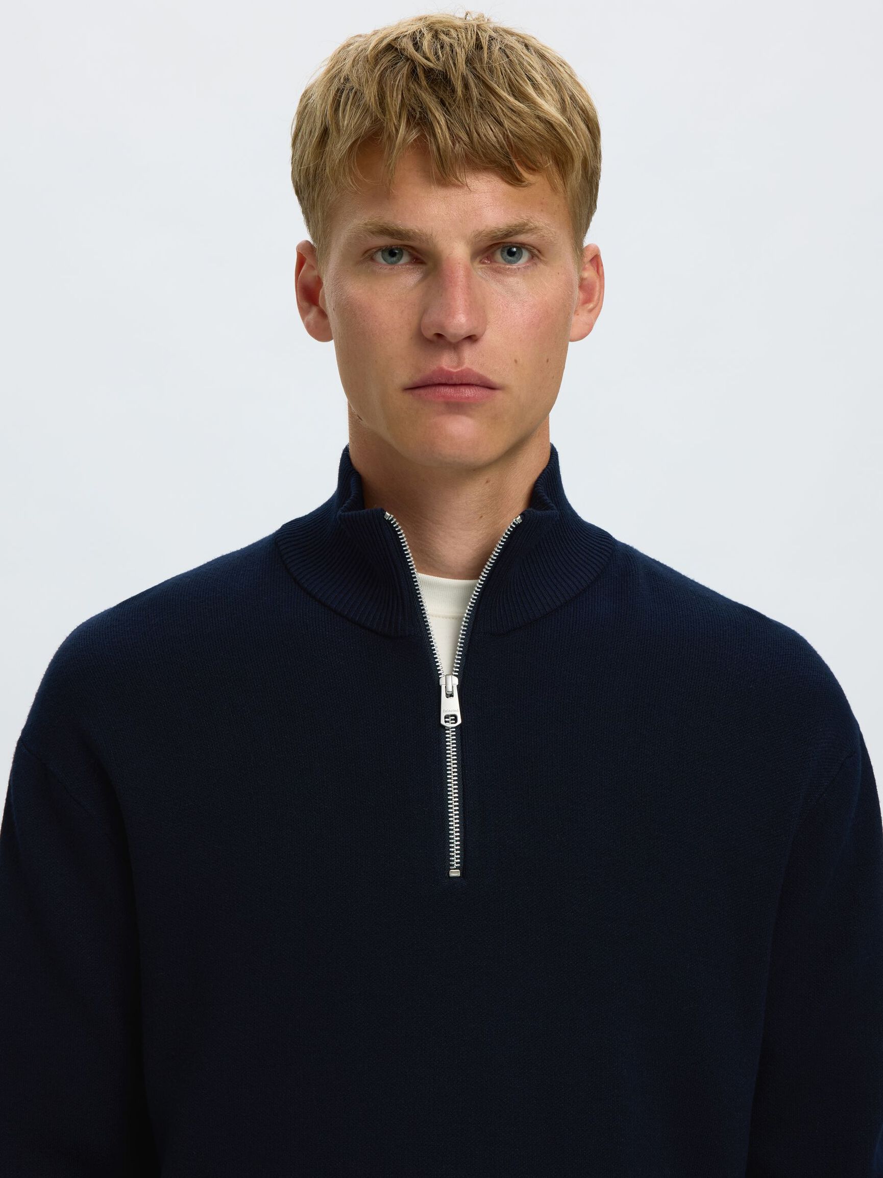 HALF ZIP PULLOVER, Sky Captain, highres