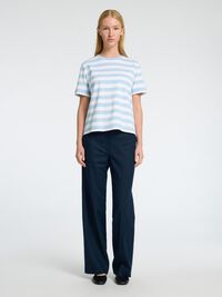 GESTREEPT BOXY T-SHIRT, Cashmere Blue, highres
