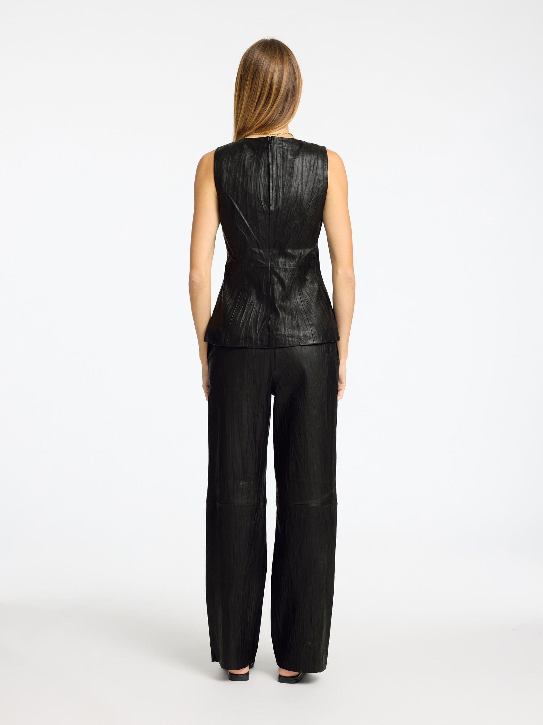 CUIR TOP, Black, highres