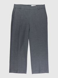 VISCOSE BLEND WIDE-LEG TROUSERS, Dark Grey Melange, highres