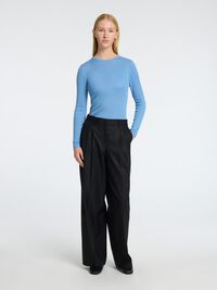 WOOL BLEND LONG SLEEVED TOP, Endless Sky, highres