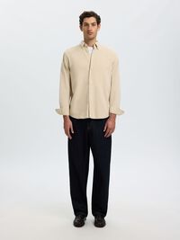 COTTON  CORDUROY SHIRT, Silver Birch, highres