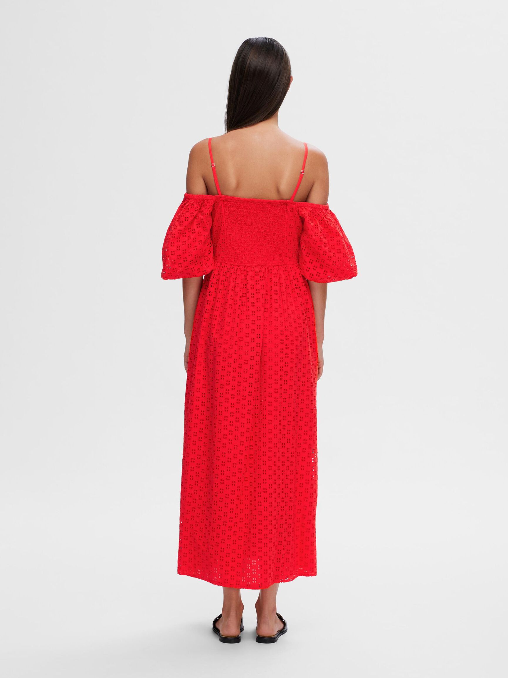 OFF-SHOULDER MAXI DRESS, Flame Scarlet, highres