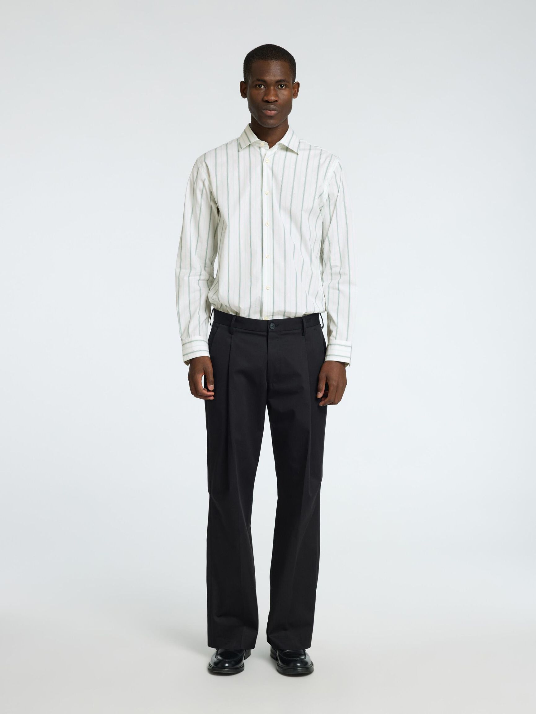 RANDIG SLIM FIT-SKJORTA, Bright White, highres