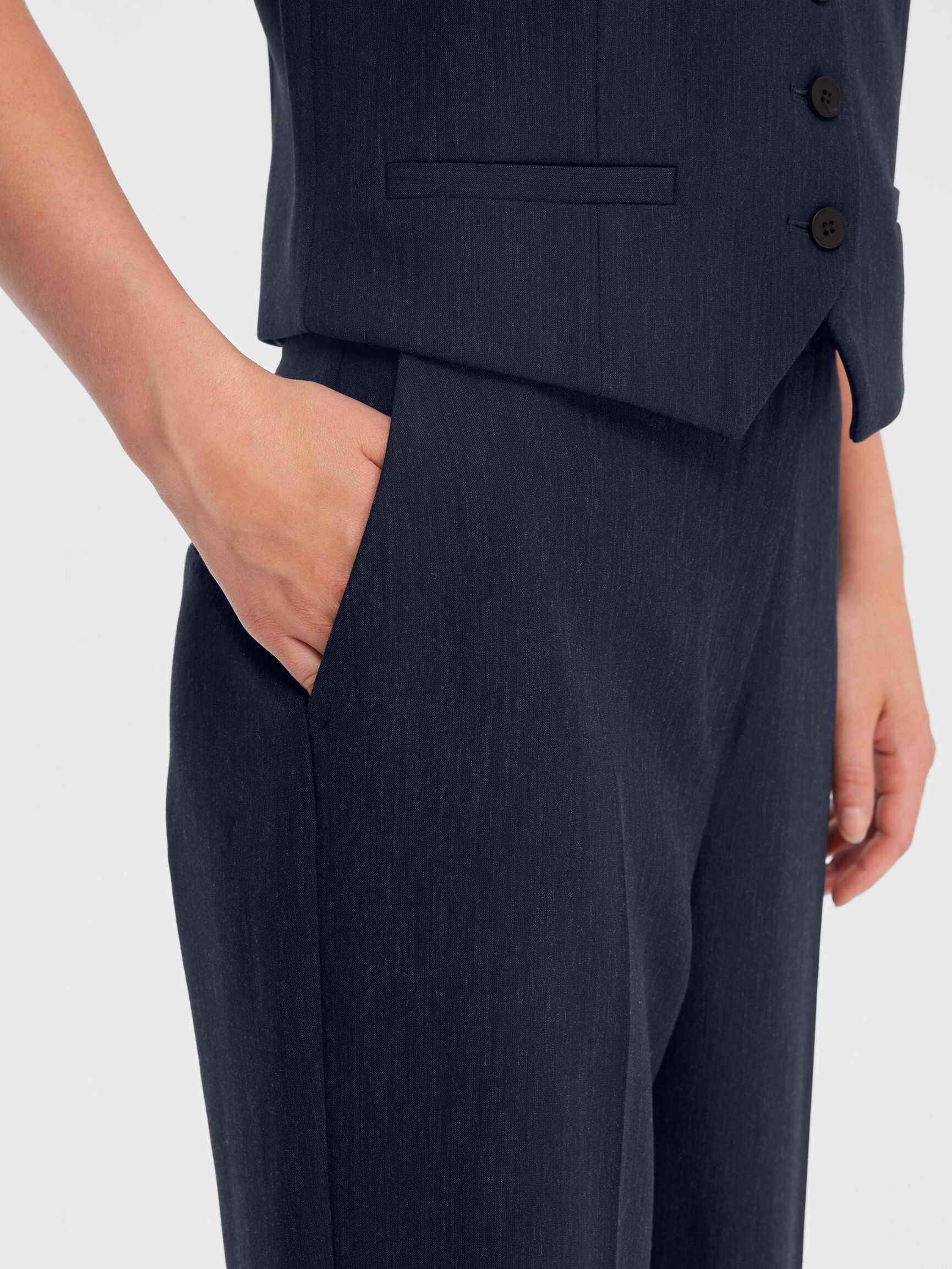 VISCOSE BLEND  WIDE-LEG TROUSERS, Dark Sapphire, highres